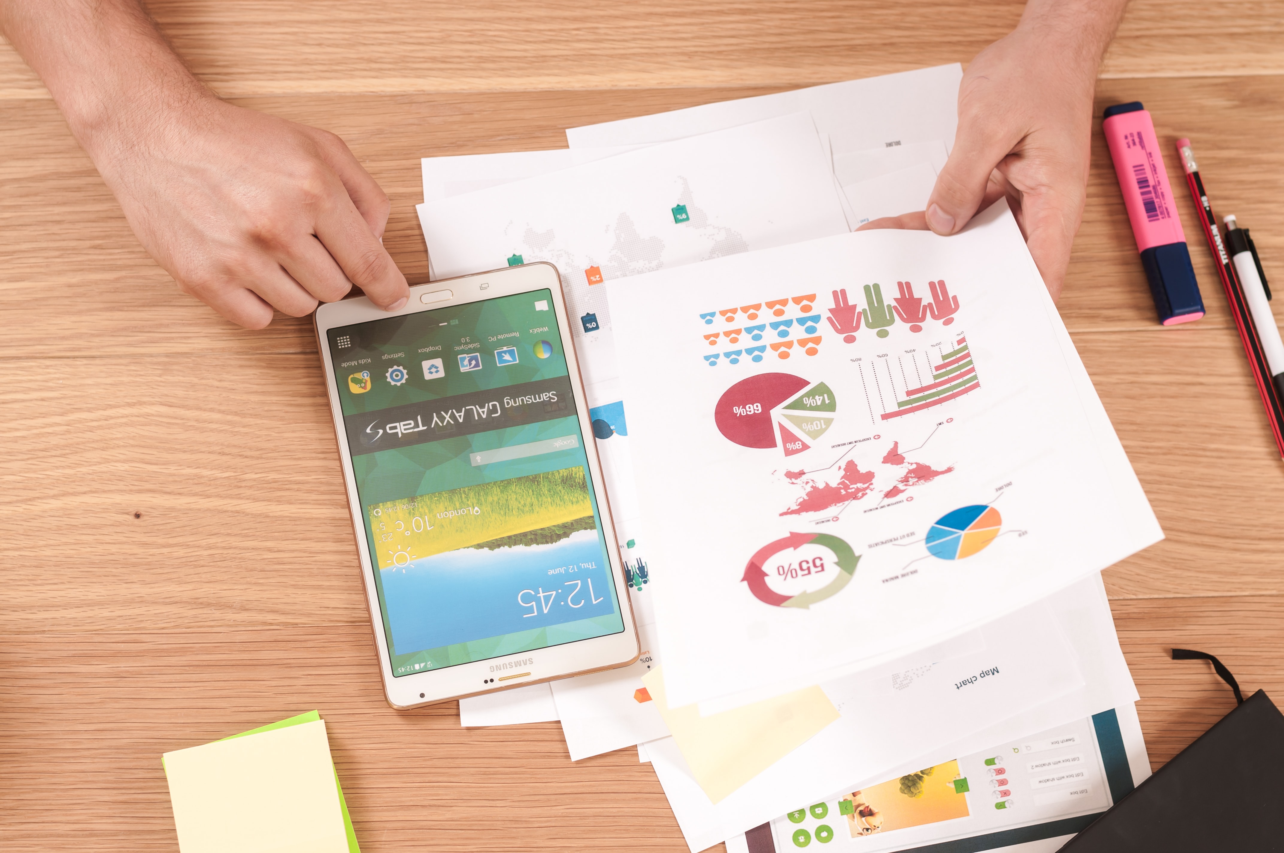 Picture of graphs and finance documents 
